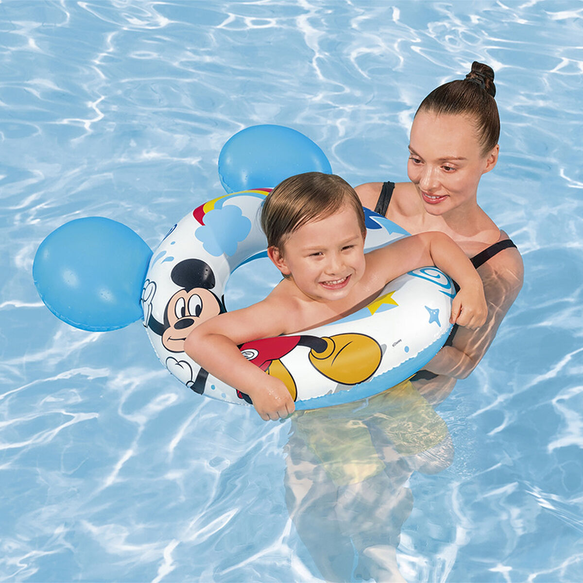 Oppustelig flyder Bestway Hvid Mickey Mouse 74 x 76 cm